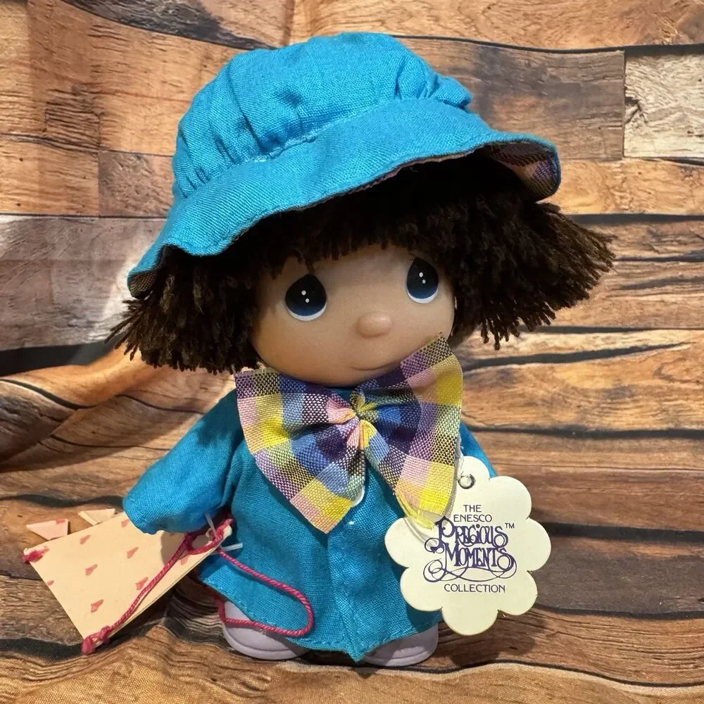 Vtg 1988 Precious Moments Hi Babies Doll Blue Outfit Kite Enesco Collection 5